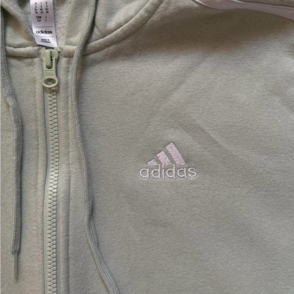 Adidas Women's Mint Green Zip-Up Hoodie - Picture 3 of 5